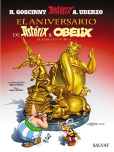 Portada de ASTERIX 34: EL ANIVERSARIO DE ASTERIX Y OBELIX: EL LIBRO DE ORO (50 ANIVERSARIO)