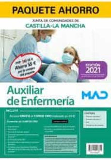 Portada de PAQUETE AHORRO AUXILIAR DE ENFERMERIA JUNTA DE COMUNIDADES CASTILLA-LA MANCHA                          AHORRA 55  (INCLUYE TEMARIOS 1 Y 2; TEST; SIMULACROS DE EXAMEN YACCES