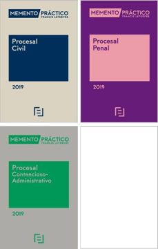 Portada de PACK MEMENTO PROCESAL CIVIL 2019+MEMENTO PROCESAL PENAL +MEMENTO PROCESAL CONTENCIOSO-ADMINISTRATIVO 2019