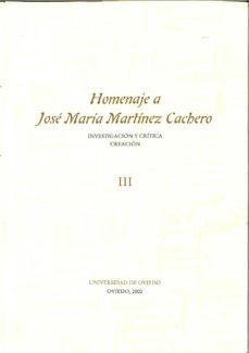 Portada de CREACION (HOMENAJE A JOSE MARIA MARTINEZ CACHERO; T. III)