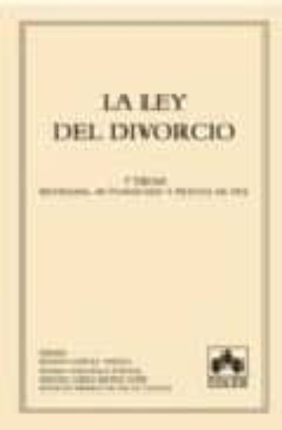 La Ley De Divorcio Varios Casa Del Libro