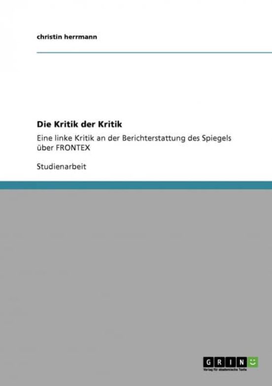 DIE KRITIK DER KRITIK | CHRISTIN HERRMANN | Comprar libro ...